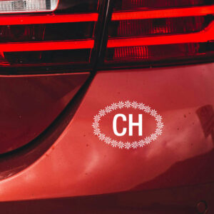 Autocollant CH Edelweiss blanc