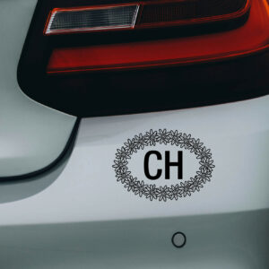 Autocollant CH Edelweiss noir
